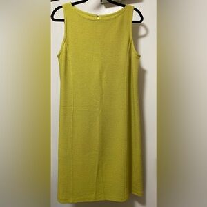 St. John wool blend sleeveless tunic shift dress lime green size 10